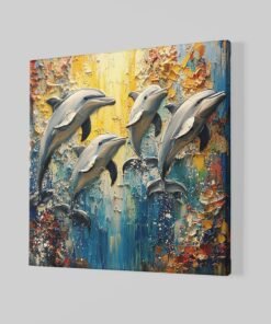 Alternative view of Dolfijnen Canvas Schilderij