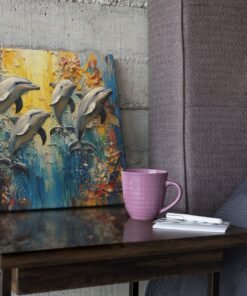 OEFE 1266 dolfijnen canvas schilderij b