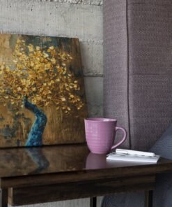OEFE 1267 boom met gouden bladeren canvas schilderij b