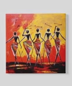 Abstracte Vrouwen Vierkant Schilderij