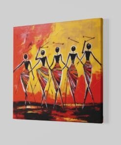 Alternative view of Abstracte Vrouwen Vierkant Schilderij