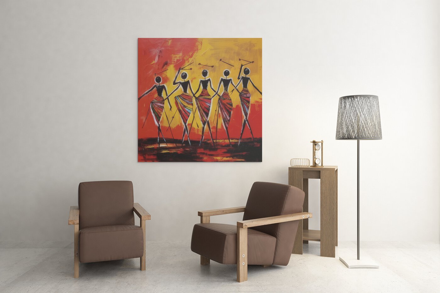 OEFE 1269 abstracte vrouwen vierkant schilderij c