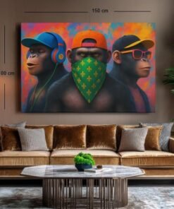 drie-apen-in-stijl-canvas-schilderij-d