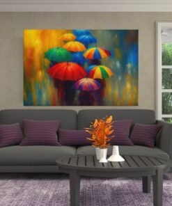 ALIVA 1403 moderne kunst met paraplus canvas schilderij c