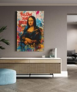 ALIVA 1404 graffiti mona lisa street art canvas schilderij b