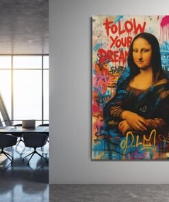 ALIVA 1404 graffiti mona lisa street art canvas schilderij c