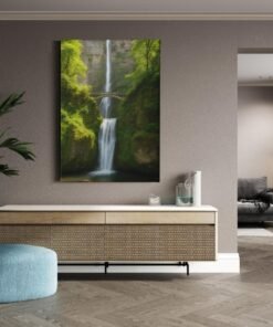 ALIVA 1405 prachtige waterval in het bos canvas schilderij b