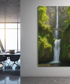 ALIVA 1405 prachtige waterval in het bos canvas schilderij c