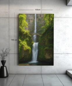 prachtige-waterval-in-het-bos-canvas-schilderij-d