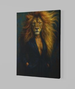 ALIVA 1406 vrouw met leeuwengezicht uniek dieren en vrouwen schilderij a
