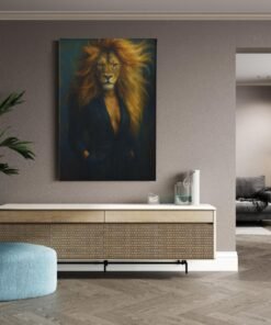ALIVA 1406 vrouw met leeuwengezicht uniek dieren en vrouwen schilderij b
