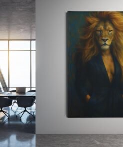 ALIVA 1406 vrouw met leeuwengezicht uniek dieren en vrouwen schilderij c