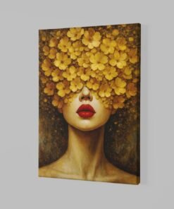 Alternative view of Bloemenhoofd Vrouw Canvas Schilderij