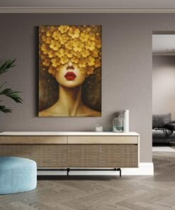 ALIVA 1417 bloemenhofd vrouw canvas schilderij b