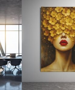 ALIVA 1417 bloemenhofd vrouw canvas schilderij c
