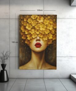 bloemenhoofd-vrouw-canvas-schilderij-d