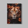 ALIVA 1423 leeuw en oranje bloemen canvas schilderij d