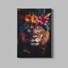 ALIVA 1424 leeuw en bloemen canvas schilderij