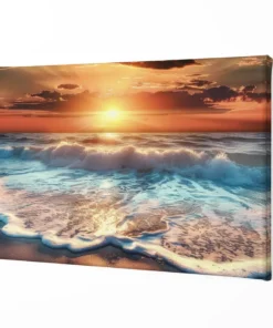 Alternative view of Canvas Schilderij Zonsondergang