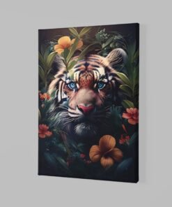ALIVA 1426 tijger tussen bloemen canvas schilderij c