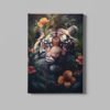 ALIVA 1426 tijger tussen bloemen canvas schilderij d