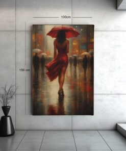romantische-stadsscène-vrouw-met-rode-paraplu-op-canvas-d