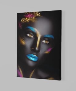 Alternative view of Vrouw en Kleurrijke Make-up Canvas Schilderij