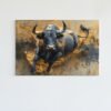 ALIVA 1431 stier zwart goud canvas schilderij