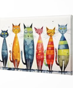 ALIVA 1435 katten abstract canvas schilderij a