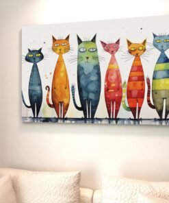 ALIVA 1435 katten abstract canvas schilderij b