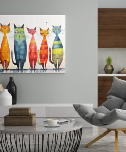 ALIVA 1435 katten abstract canvas schilderij c