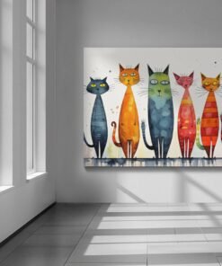 ALIVA 1435 katten abstract canvas schilderij d