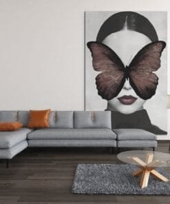 ALIVA 1436 vrouw met vlinder canvas schilderij a