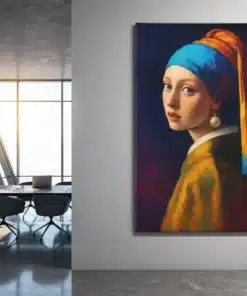 ALIVA 1437 vrouw met parel modern canvas schilderij b 1