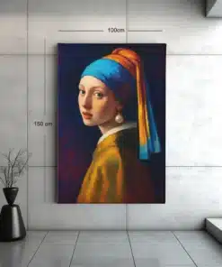 ALIVA 1437 vrouw met parel modern canvas schilderij c 1