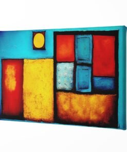 ALIVA 1439 canvas schilderij vormen abstract kleurrijk a