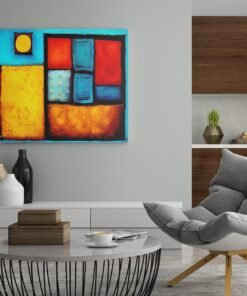 ALIVA 1439 canvas schilderij vormen abstract kleurrijk b