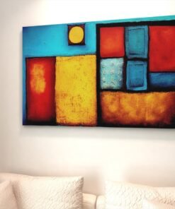 ALIVA 1439 canvas schilderij vormen abstract kleurrijk c