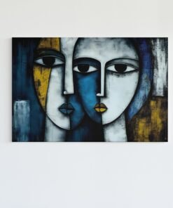 2 Gezichten Abstract Canvas Schilderij