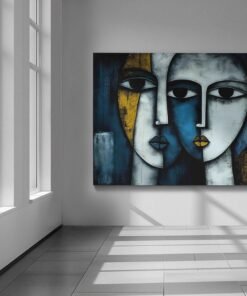 ALIVA 1443 2 gezichten abstract canvas schilderij d