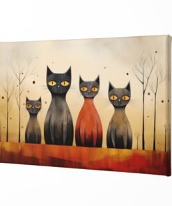 ALIVA 1445 katten familie canvas schilderij a
