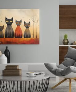 ALIVA 1445 katten familie canvas schilderij b