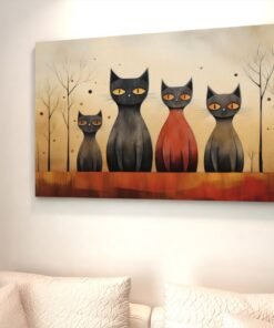 ALIVA 1445 katten familie canvas schilderij c