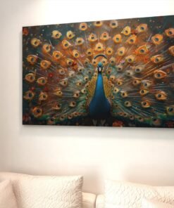 ALIVA 1446 pauw canvas schilderij c 1