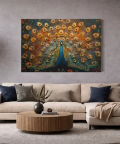 Pauw Canvas Schilderij - Afbeelding 4