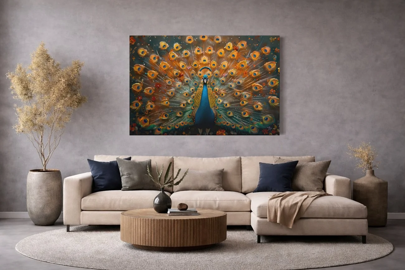 Pauw Canvas Schilderij - Afbeelding 4
