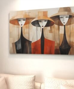 ALIVA 1448 vrouwen met hoeden canvas schilderij c
