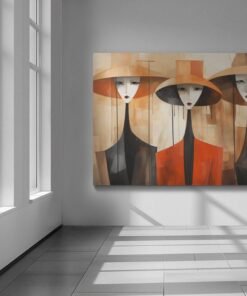 ALIVA 1448 vrouwen met hoeden canvas schilderij d