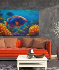 ALIVA 1451 kleurrijke zee vis canvas schilderij b