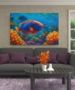 ALIVA 1451 kleurrijke zee vis canvas schilderij c